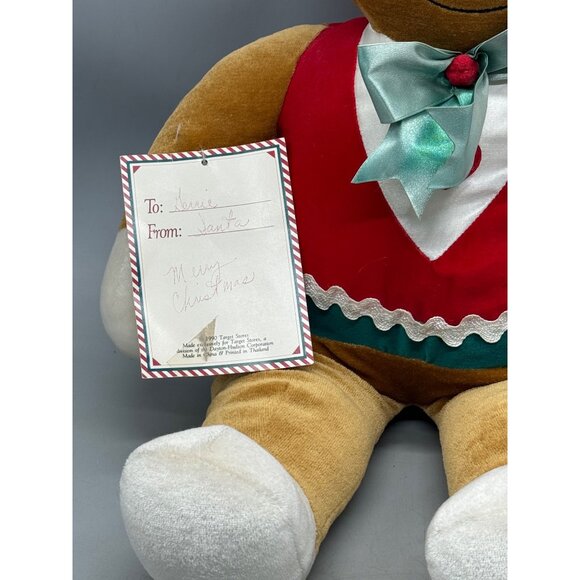 Vintage 1990 Large 27" Target Gingerbread Stuffed Plush Doll Candy Cane Bow READ - Picture 3 of 13